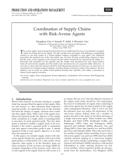 Coordination of Supply Chains with Risk
