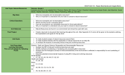 Grade 5 Natural Resources Unit Plan
