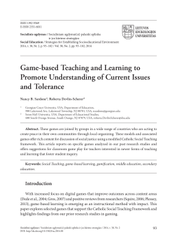 Game-based Teaching and Learning to Promote Understanding of