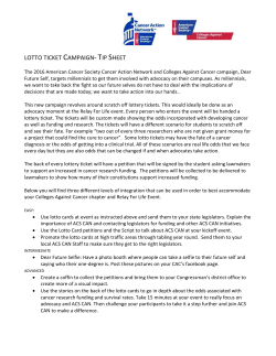 lotto ticket Campaign- Tip Sheet The 2016 American Cancer Society