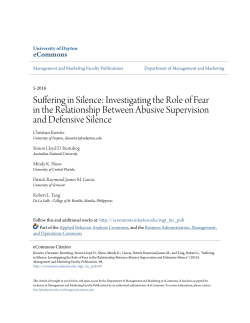 Suffering in Silence: Investigating the Role of Fear in the