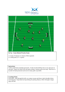 Set Up &ndash; Game Related Practice/Game 3 x teams of 4 players (3