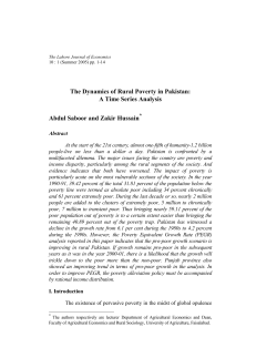 The Dynamics of Rural Poverty in Pakistan
