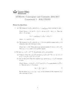 MTH5104: Convergence and Continuity 2016/2017 Coursework 3