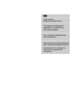 The impact of employment legislation on small firms: a case