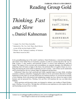Thinking, Fast and Slow