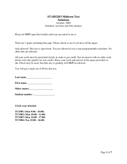 STAB52H3 Midterm Test Solutions