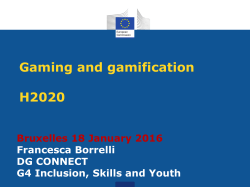 Innovation Actions ICT-24-2016: Gaming and gamification