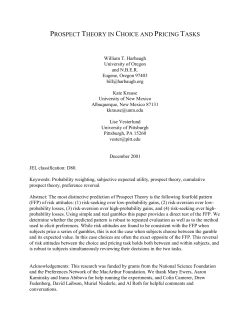 prospect theory in choice and pricing tasks