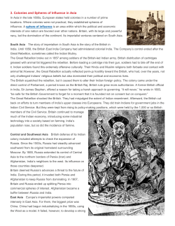 3. Colonies and Spheres of Influence in Asia