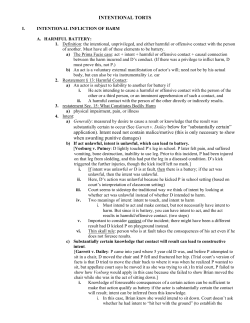 INTENTIONAL TORTS substantially certain to occur