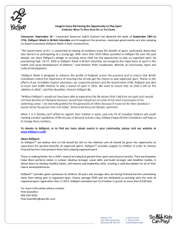 Imagine Every Kid Having the Opportunity to Play Sport Vancouver