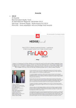 Awards &bull; 2015 AI Awards Best European Equity