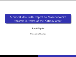 A critical ideal with respect to Mazurkiewicz`s theorem in terms of the
