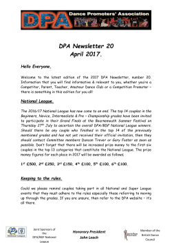DPA Newsletter 20 - APR 2017 - Dance Promoters Association