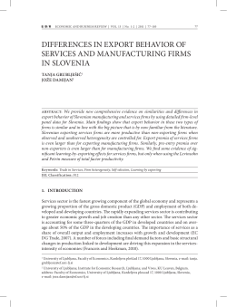 DIFFERENCES IN ExPORT BEHAVIOR OF SERVICES AND