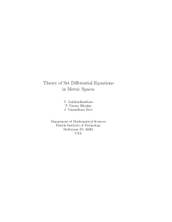 Theory of Set Differential Equations in Metric