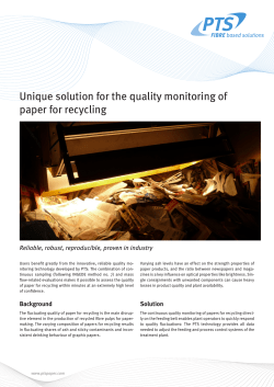 Unique solution for the quality monitoring of paper for recycling