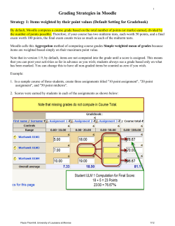 Grading Strategies in Moodle