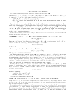 1. The Extreme Value Theorem Let us first review some pertinent