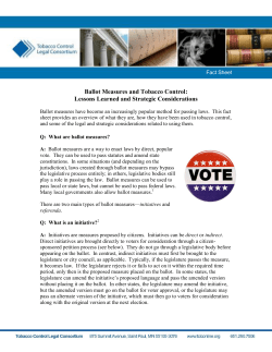 Ballot Measures and Tobacco Control