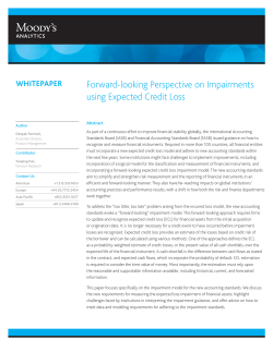 Forward-looking Perspective on Impairments using Expected Credit