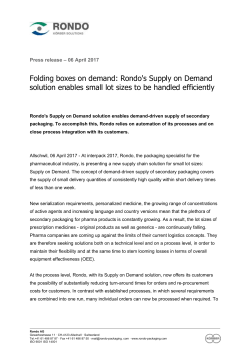 Folding boxes on demand: Rondo`s Supply on Demand solution