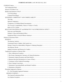 Sources of Evidence Law