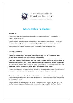 Sponsorship Packages Introduction Cancer Research Wales is
