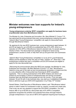 Minister welcomes new loan supports for Ireland`s young