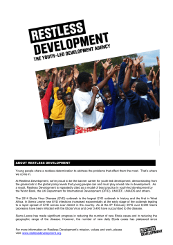 ABOUT RESTLESS DEVELOPMENT Young people share a restless