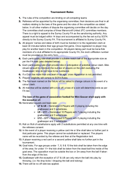 Tournament Rules 2017 (1) - Manorcroft United Junior Football