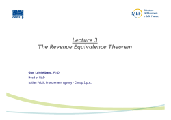 Lecture 3 The Revenue Equivalence Theorem