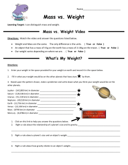 Mass vs. Weight Video