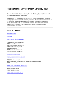 The National Development Strategy