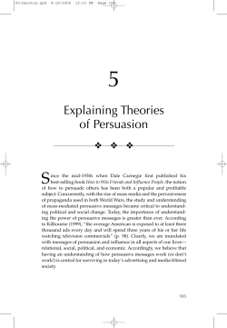 Explaining Theories of Persuasion