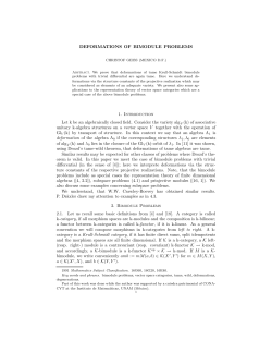 DEFORMATIONS OF BIMODULE PROBLEMS 1. Introduction Let k