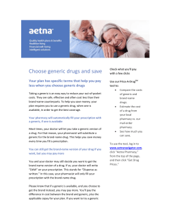 Choose generic drugs and save
