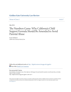 The Numbers Game: Why California`s Child Support Formula