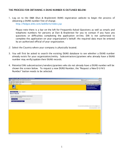 THE PROCESS FOR OBTAINING A DUNS NUMBER IS OUTLINED