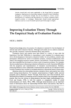 Improving Evaluation Theory Through
