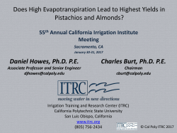 Does High Evapotranspiration Lead to Highest Yields in Pistachios
