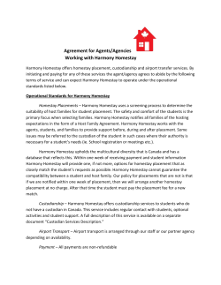 Agreement for Agents/Agencies Working with Harmony Homestay