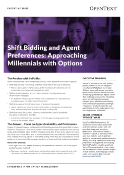 OpenText Qfiniti Workforce: Shift Bidding and Agent Preferences