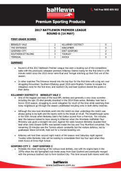 MENS PREMIER LEAGUE &ndash; ROUND 1 (SUNDAY 6 APRIL)