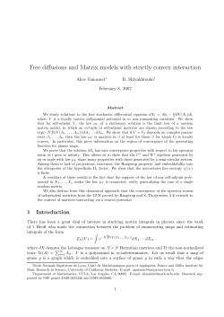 Free diffusions and Matrix models with strictly convex interaction
