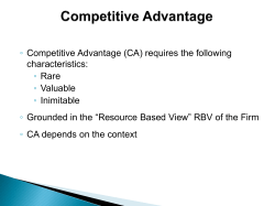 Slides for Competitive Advantage Discussion