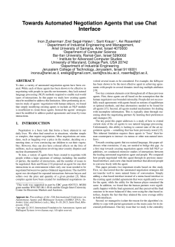 Towards Automated Negotiation Agents that use Chat Interface*