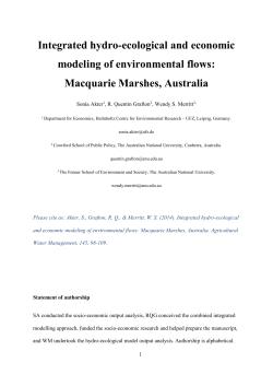 Integrated hydro-ecological and economic modeling of