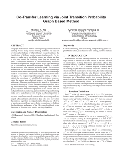 Co-Transfer Learning via Joint Transition Probability Graph Based